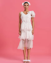 Romantic Rhythmic Asymmetric Midi Dress